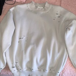 Taupe Sweater with Holes - SIZE SMALL